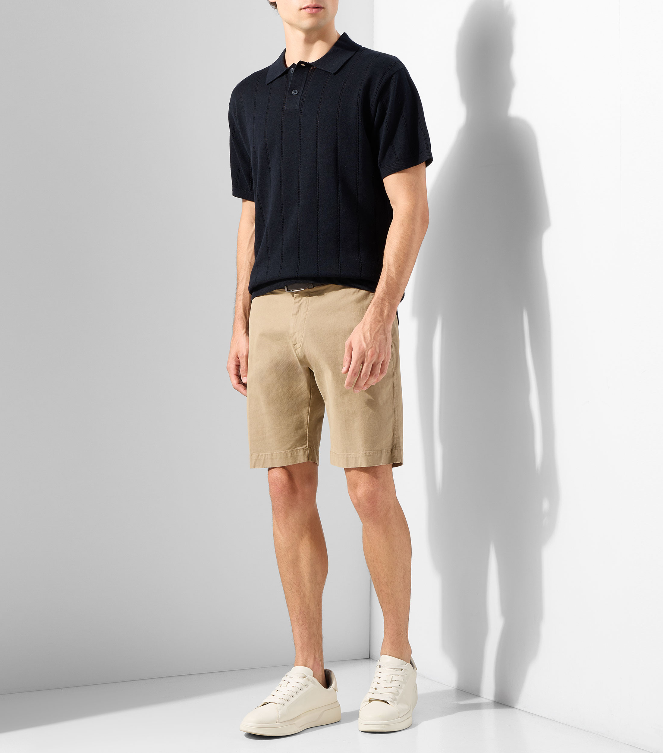 Playera tipo polo manga corta de rayas Hombre
